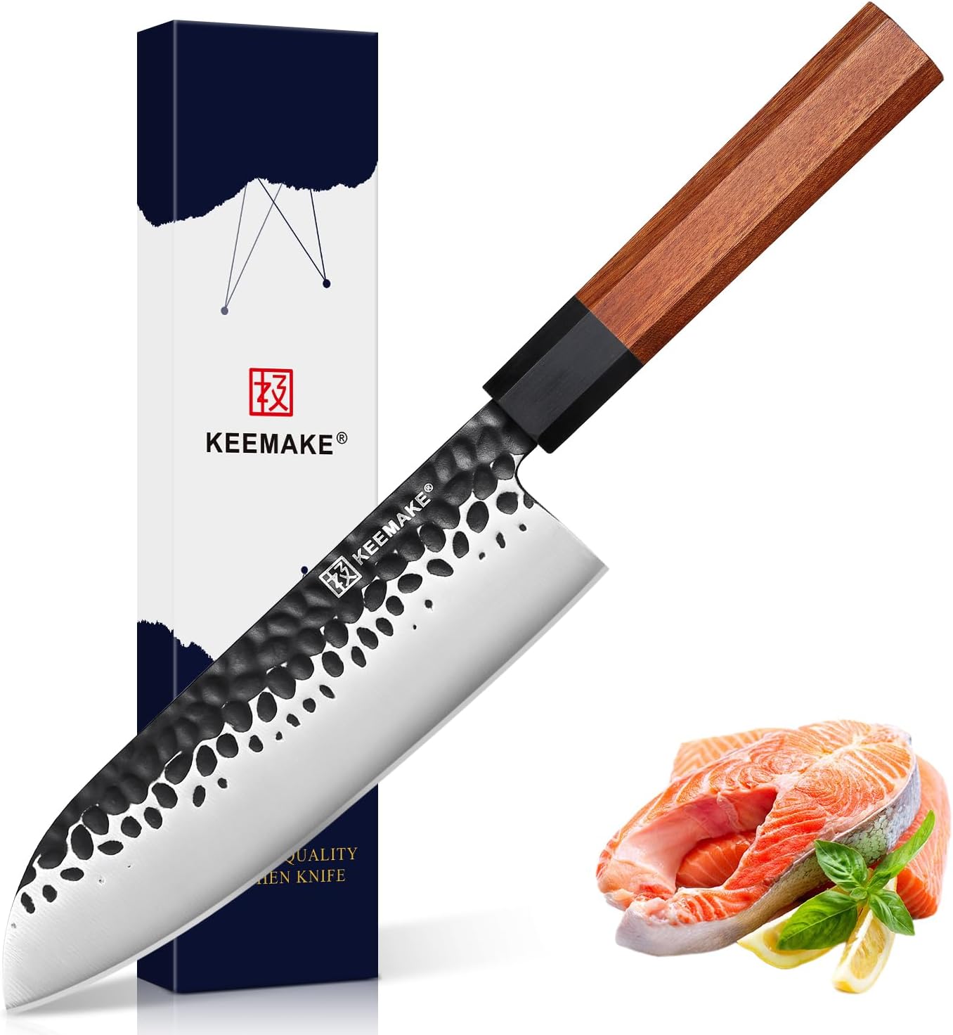 KEEMAKE Santoku Knife 7 inch Chef Knife for Professional Cooking