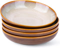 Large Pasta Bowls 38oz Ceramic Set of 4 - Reactive Glaze Serveware