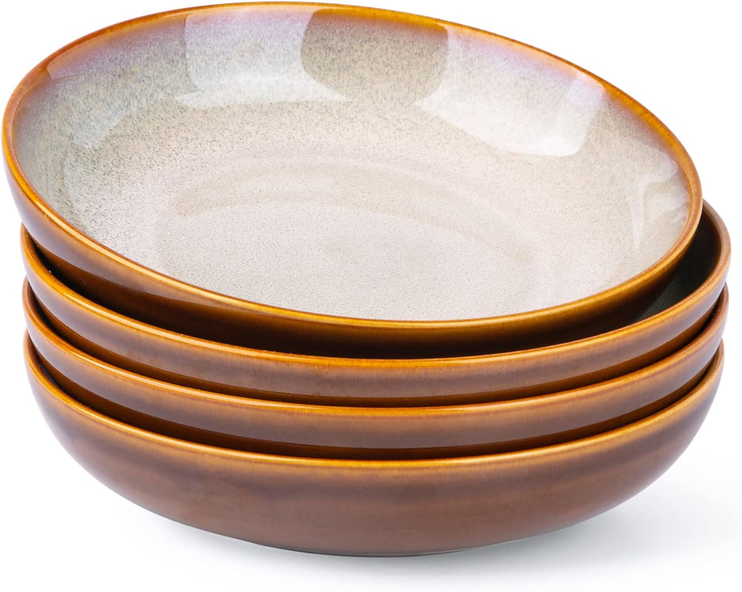 LERATIO Large Pasta Bowls Set of 4 - 38oz Ceramic Bowls