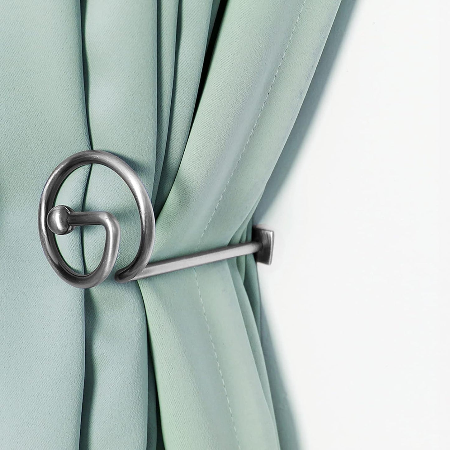 Silver Curtain Holdbacks Set - Stylish Decor Hooks by Elifel