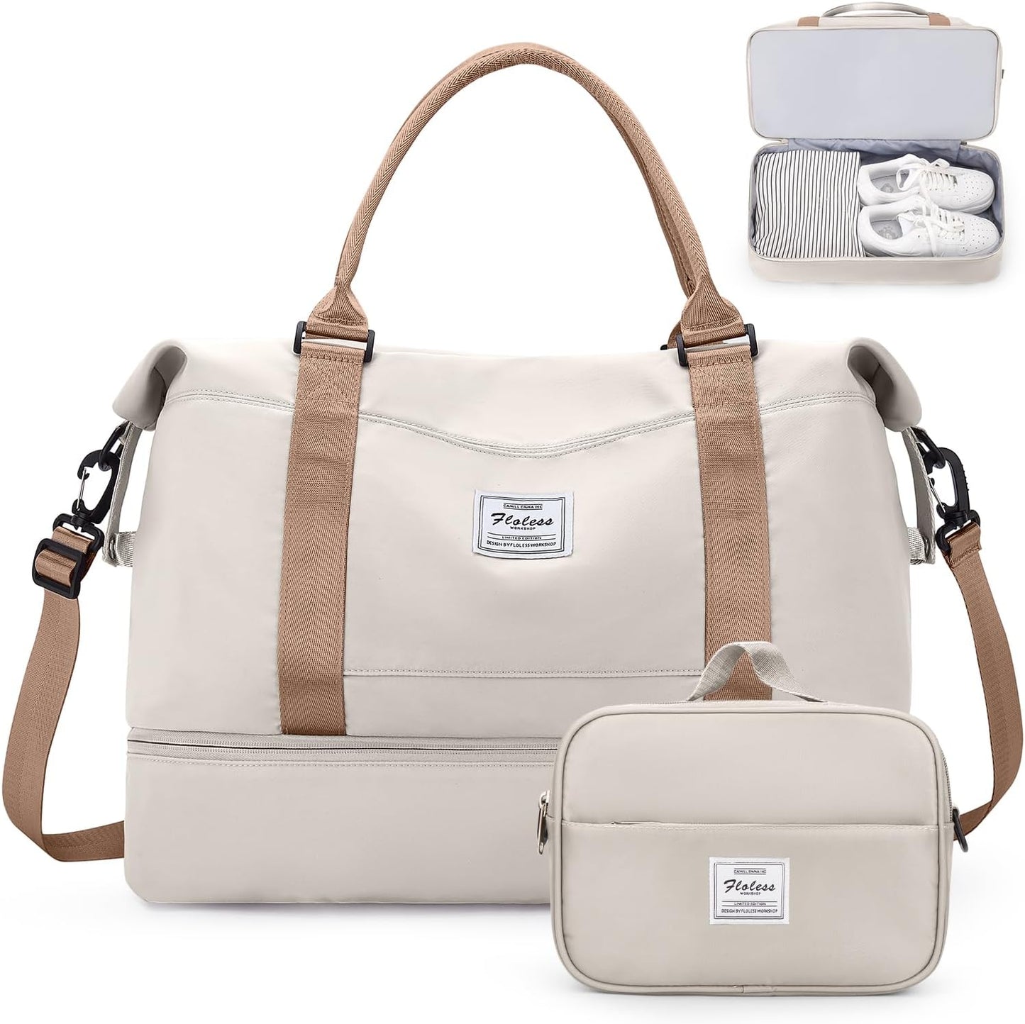 Extra Large Weekender Bags for Women with Shoe Compartment