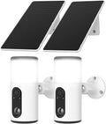 Solar Security Camera with Light 2K Porch Floodlight Camera - Color