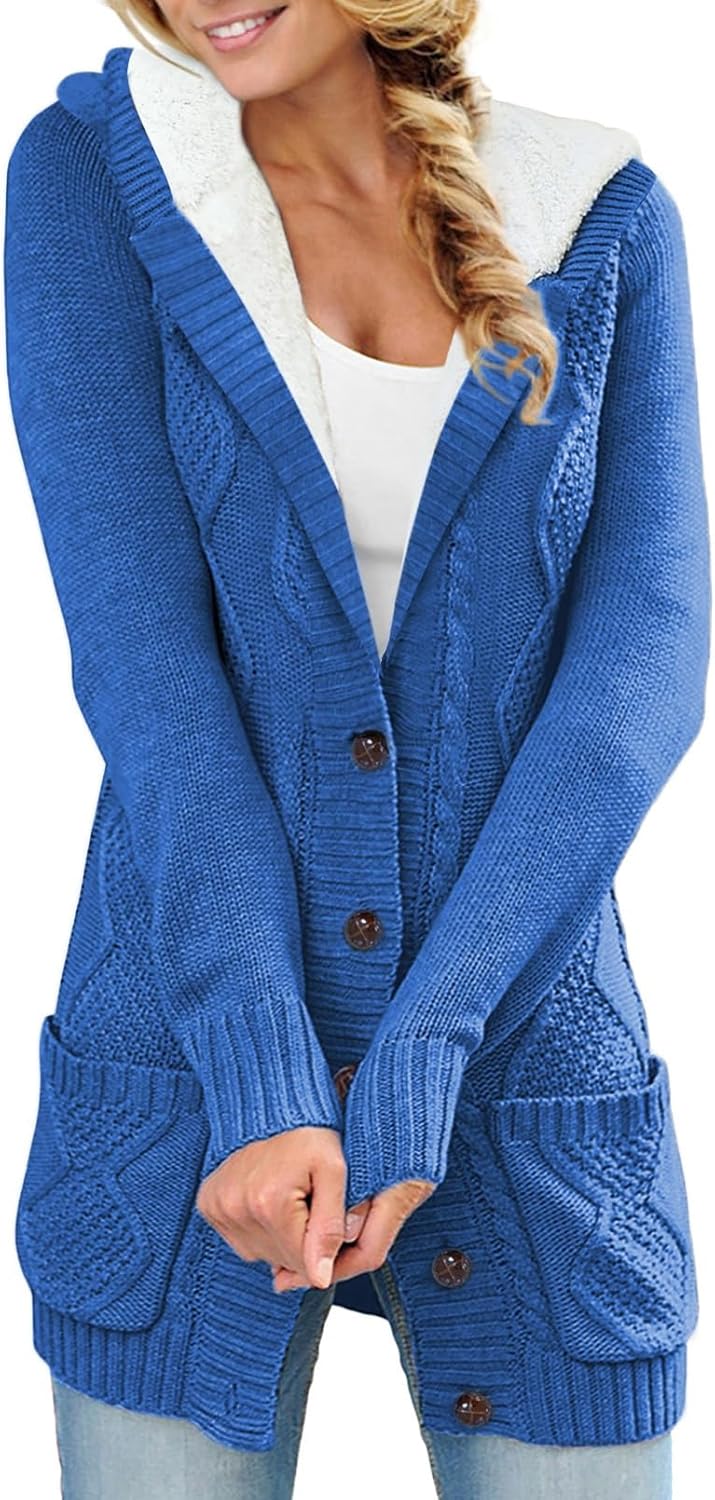 Cozy Women's Hooded Cardigan Sweater for Winter Wear