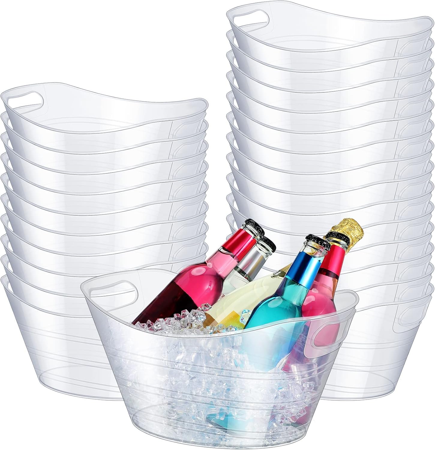 Norme 24 Pcs Oval Storage Tub for Parties and Beverage Storage