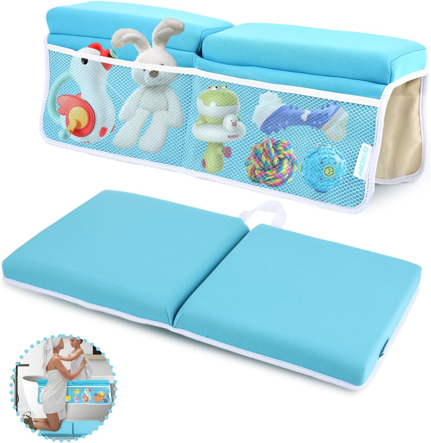 Bath Kneeler and Elbow Rest Pad for Comfortable Baby Bathing