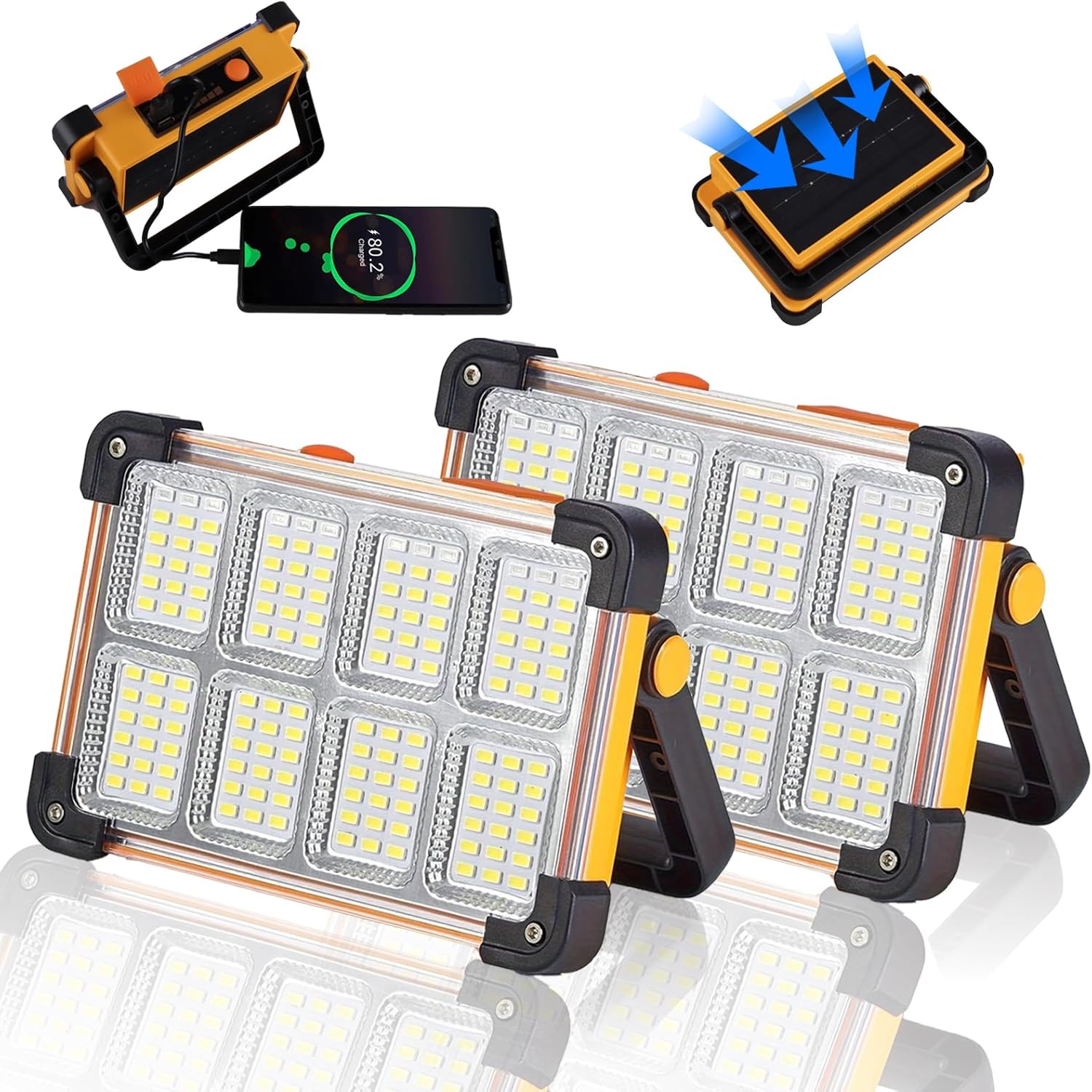 120W Solar Rechargeable Work Light with 10,000LM Brightness