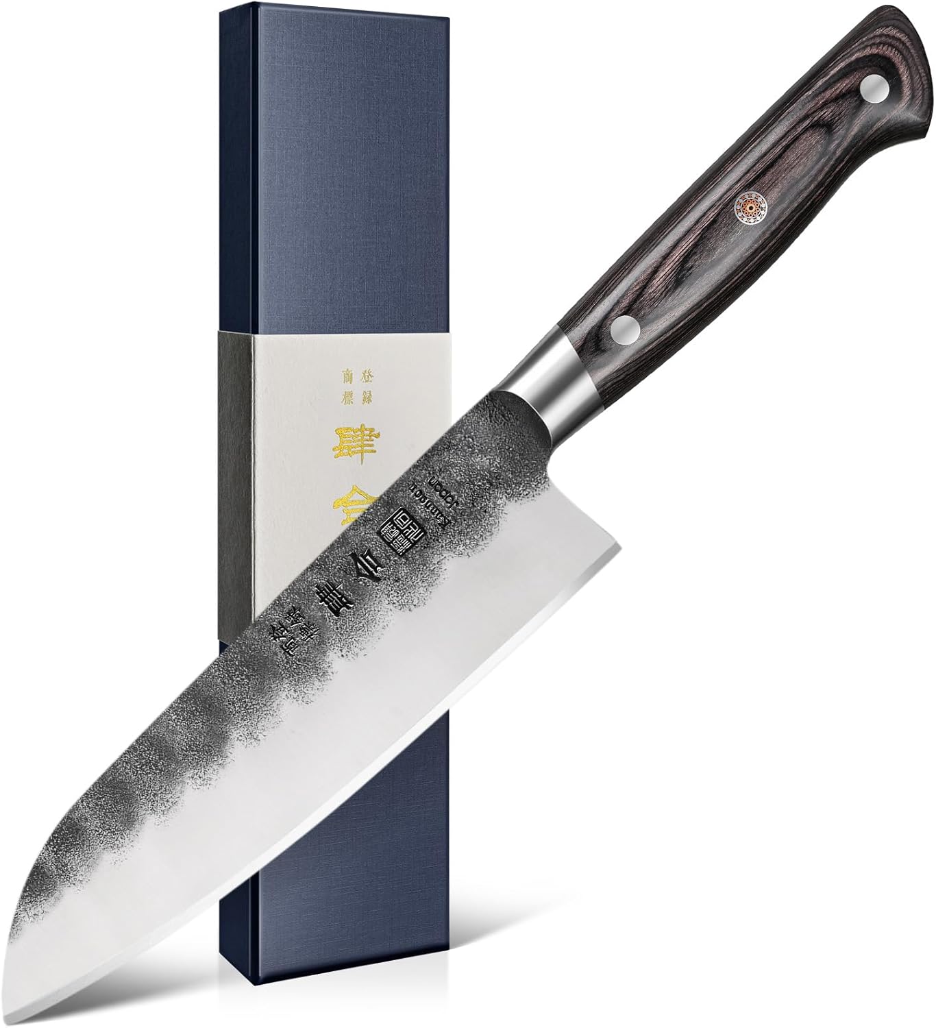 7 Inch Santoku Knife with Pakkawood Handle for Precision Cutting