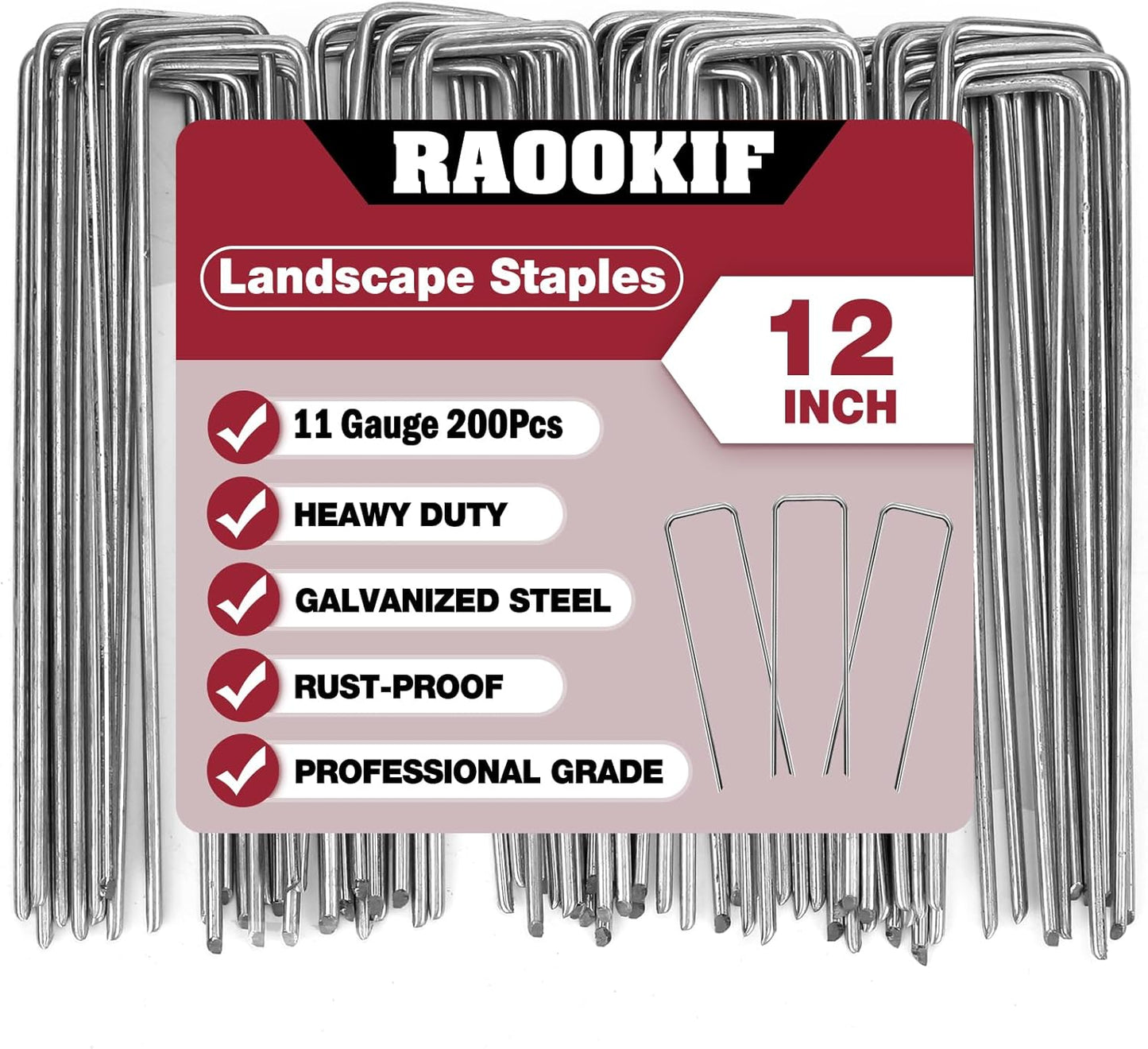 12 Inch Galvanized Garden Landscape Staples for Heavy Duty Use
