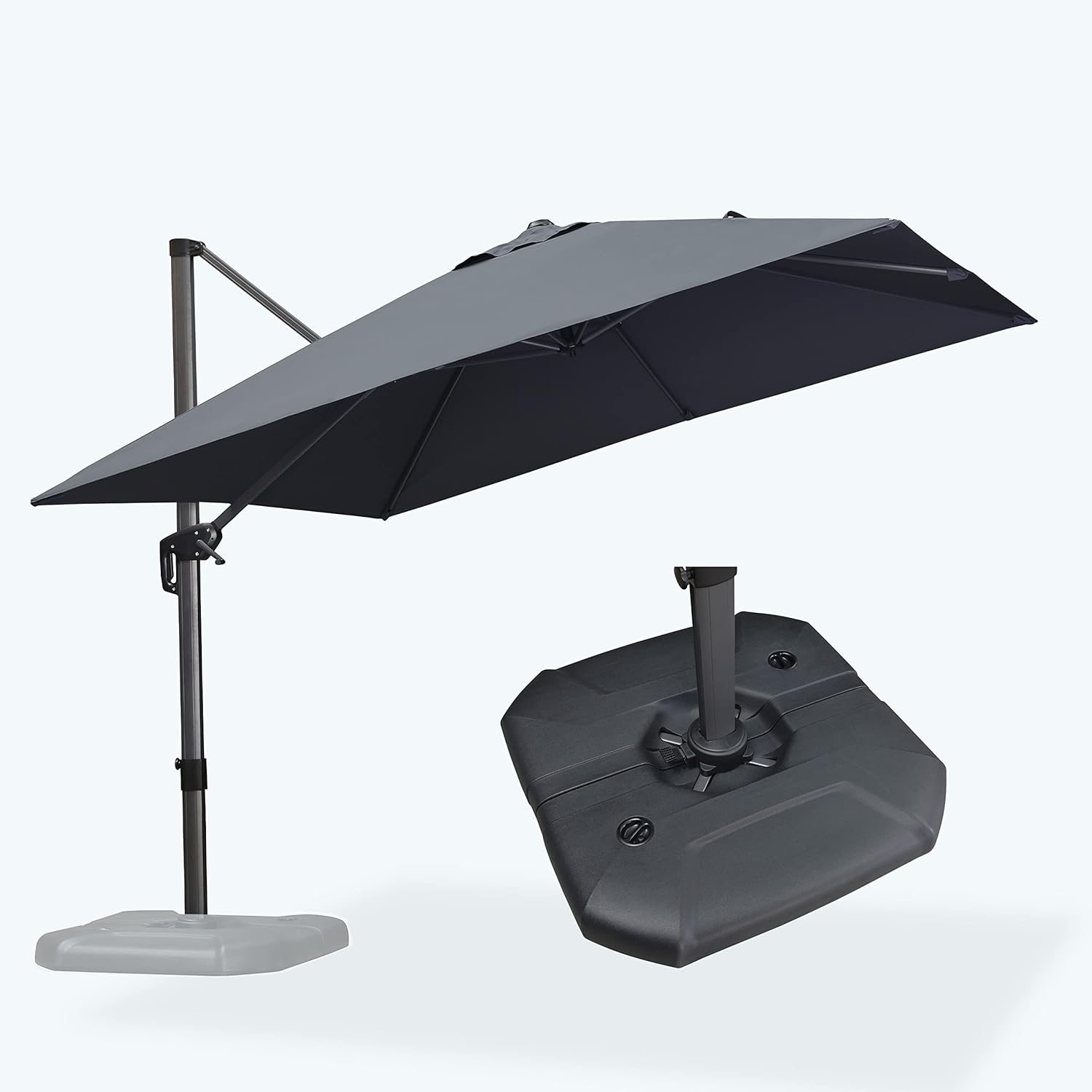 10 Feet Outdoor Cantilever Umbrella with 360-Degree Rotation