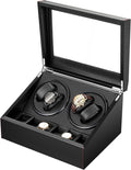 SHZICMY Silent Motor Watch Winder - 4 Rotating + 6 Storage - 10dB Quiet
