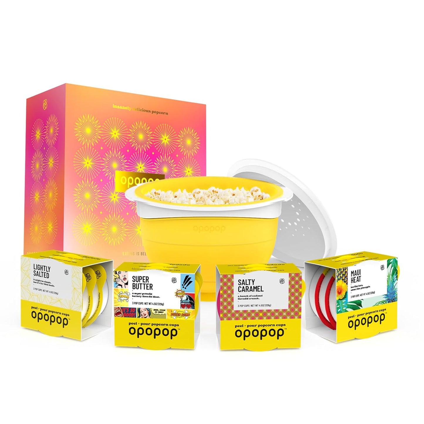 Opopop Gourmet Popcorn Gift Set - Perfect for Snack Lovers