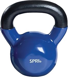 SPRI Kettlebell Weights Deluxe Cast Iron Vinyl Coated Set