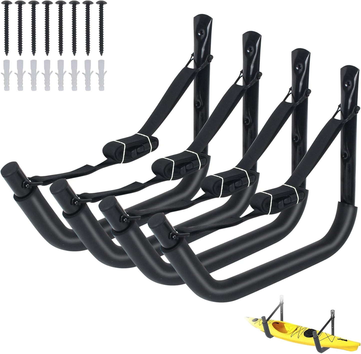 DEDU Kayak Storage Rack - Heavy-Duty 4 Pack