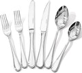 48 Piece Teardrop Silverware Set with Steak Knives for 8 People
