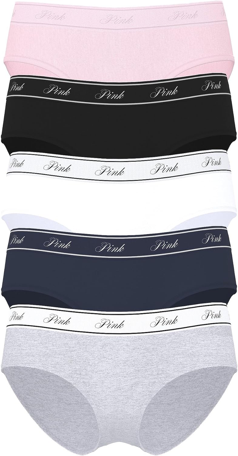 Victoria's Secret PINK Women's Cotton Logo Hipster Underwear Pack