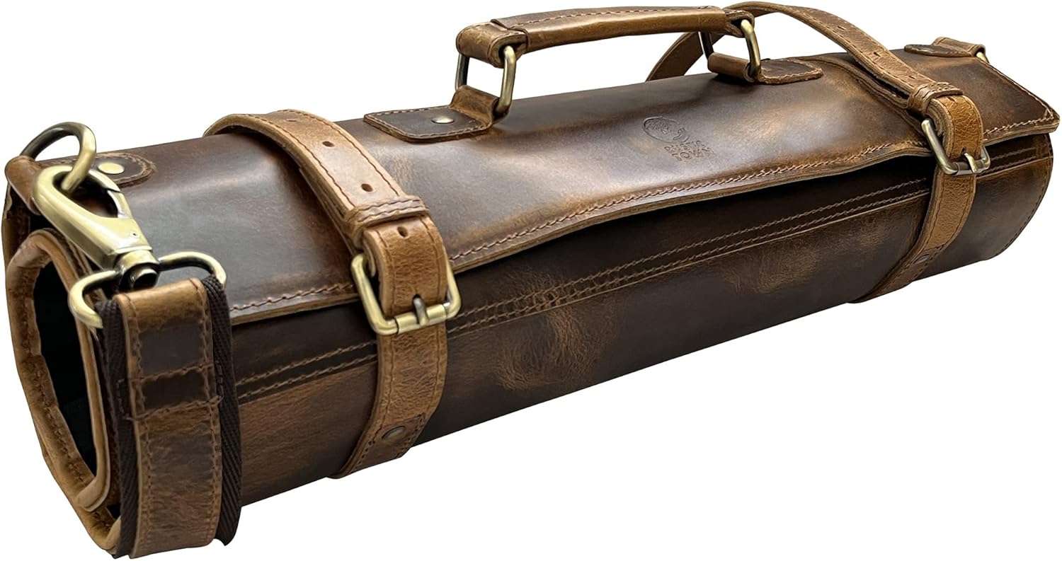 Rustic Town Genuine Leather Chef Knife Roll for All Chefs