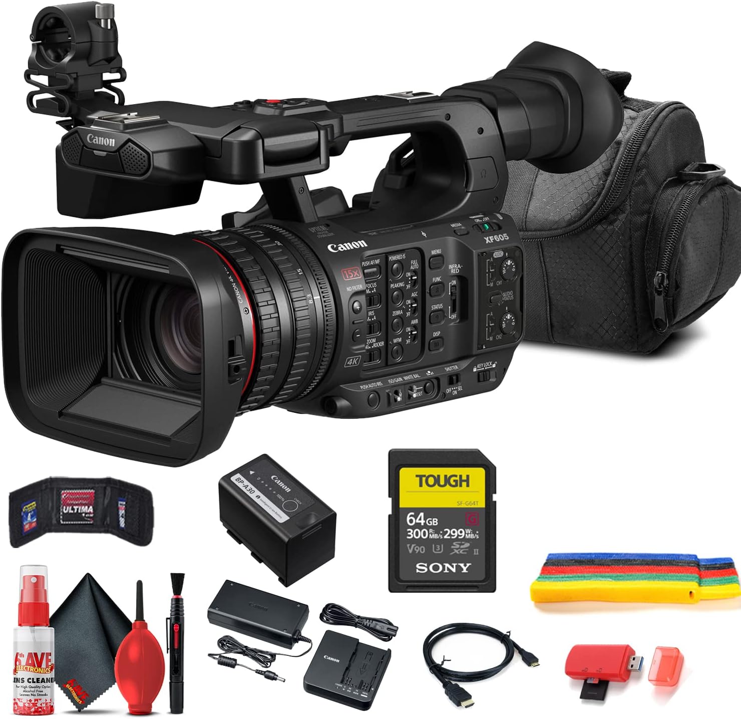 Canon XF605 UHD 4K HDR Pro Camcorder for Stunning Video Capture