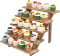 SwallowLiving 5 Tier Wooden Rustic Cupcake Stand - Holds 30 Cupcakes