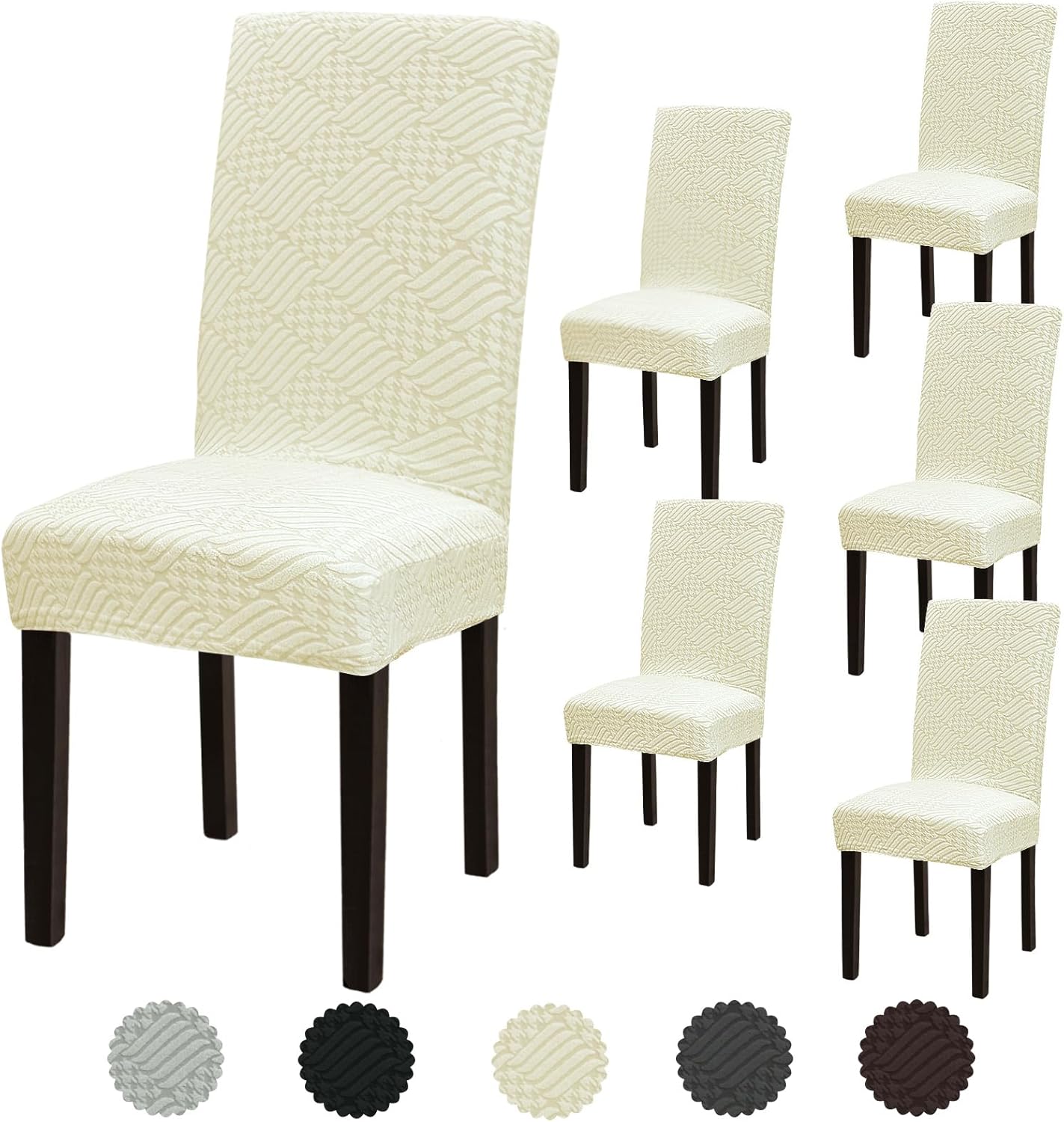 Stretch Dining Room Chair Covers Set of 6 for Easy Care