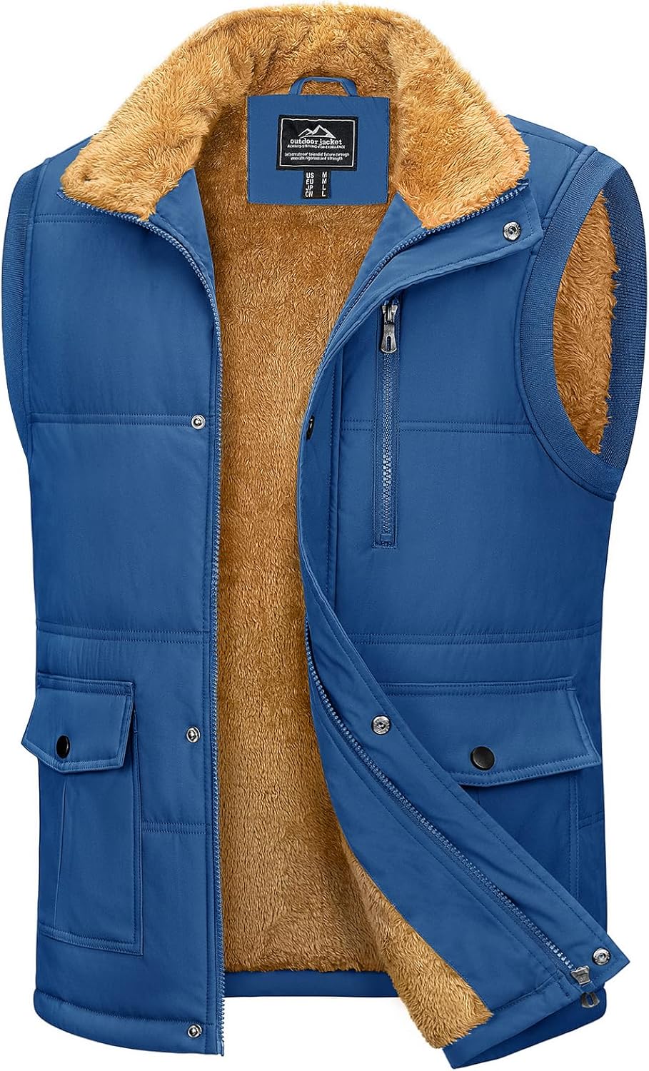 MAGCOMSEN Mens Winter Vests Fleece Lined Puffer Vest Jacket