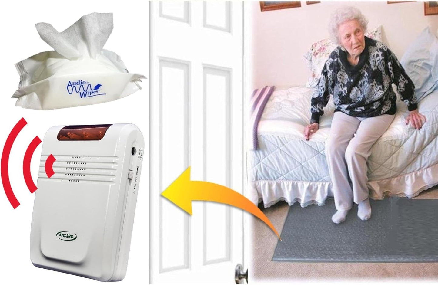 Smart Caregiver Economy Cordless Fall Monitor and Floor Mat Bundle