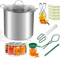 Stainless Steel 21.5QT Water Bath Canning Pot with Rack & 6 Tools Kit