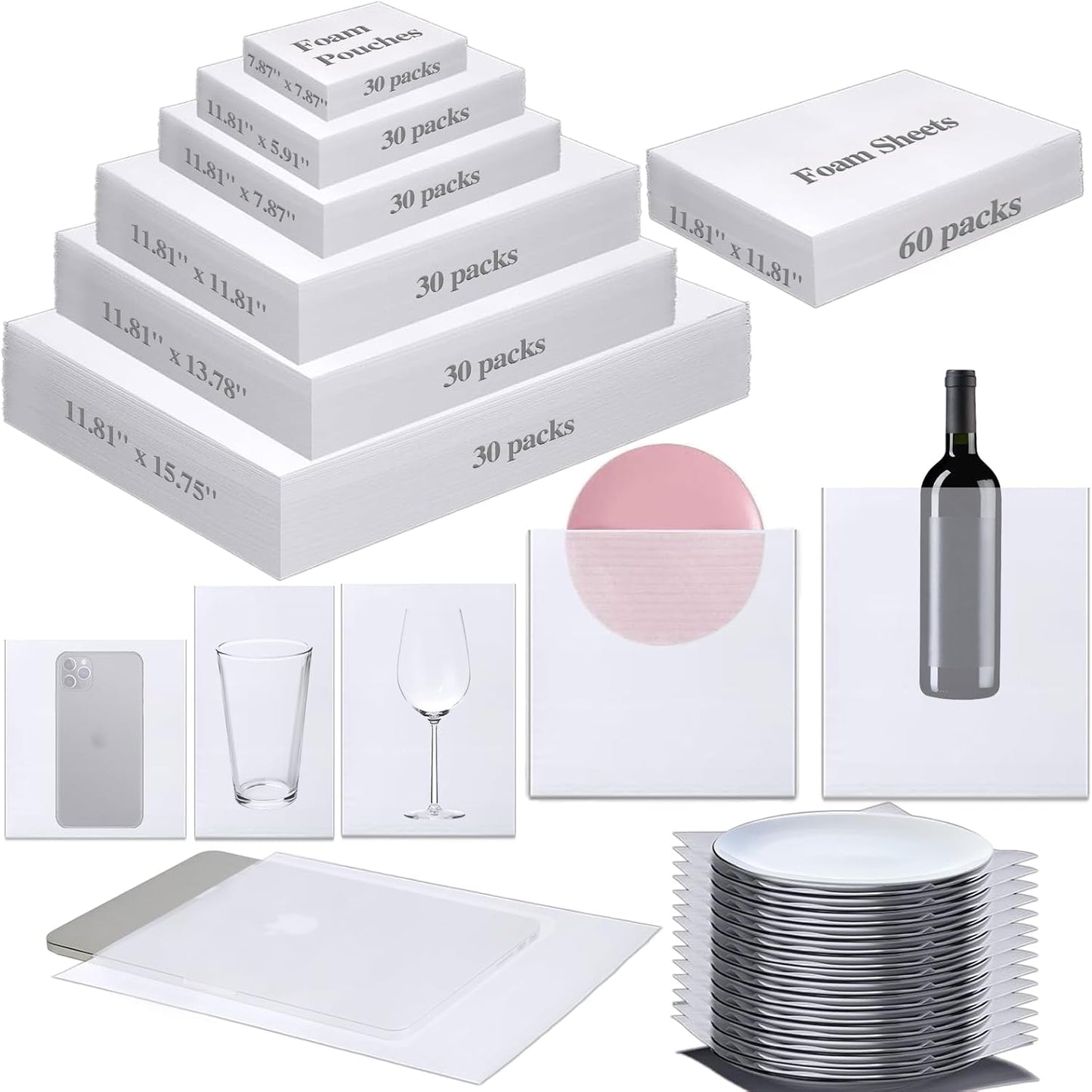Dish Packing Supplies for Moving - 240pcs Cushion Foam Set