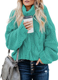 Dokotoo Womens 2025 Chunky Cable Knit Turtleneck Sweater - Cozy Fit in