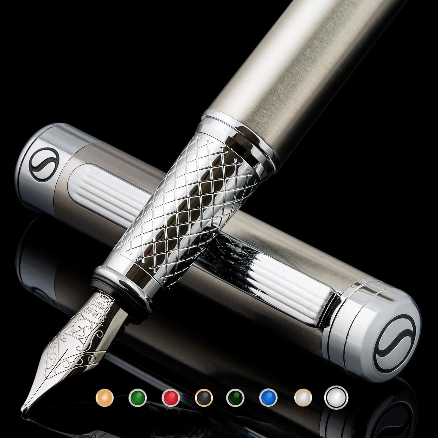 Scriveiner Stainless Steel Fountain Pen - Luxury Writing Tool
