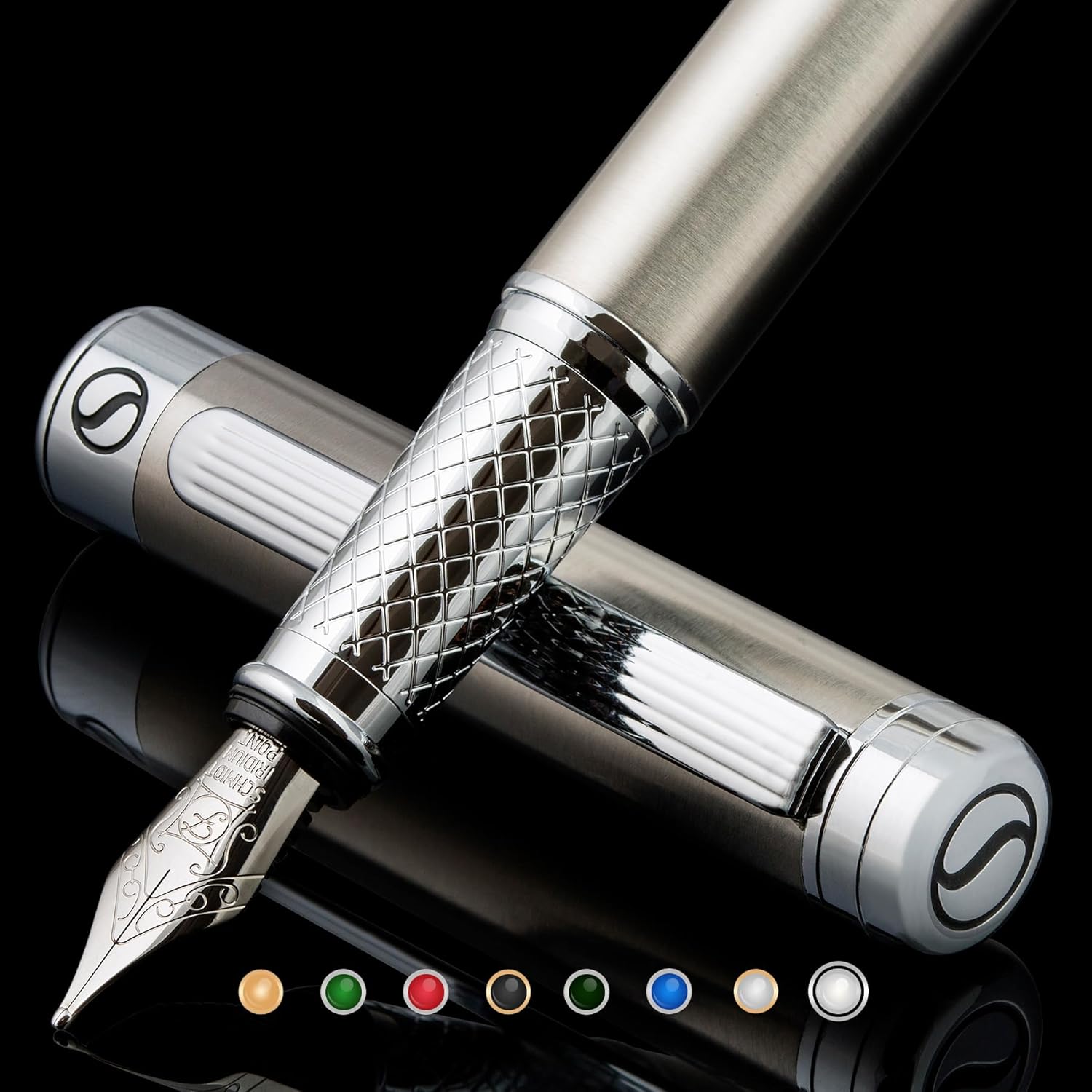 Scriveiner Stainless Steel Fountain Pen - Luxury Writing Tool