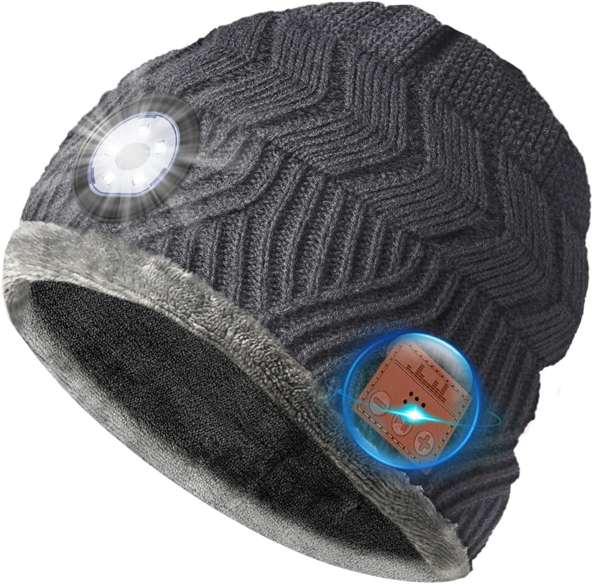 Bluetooth Beanie with Light and Headphones for Outdoor Fun