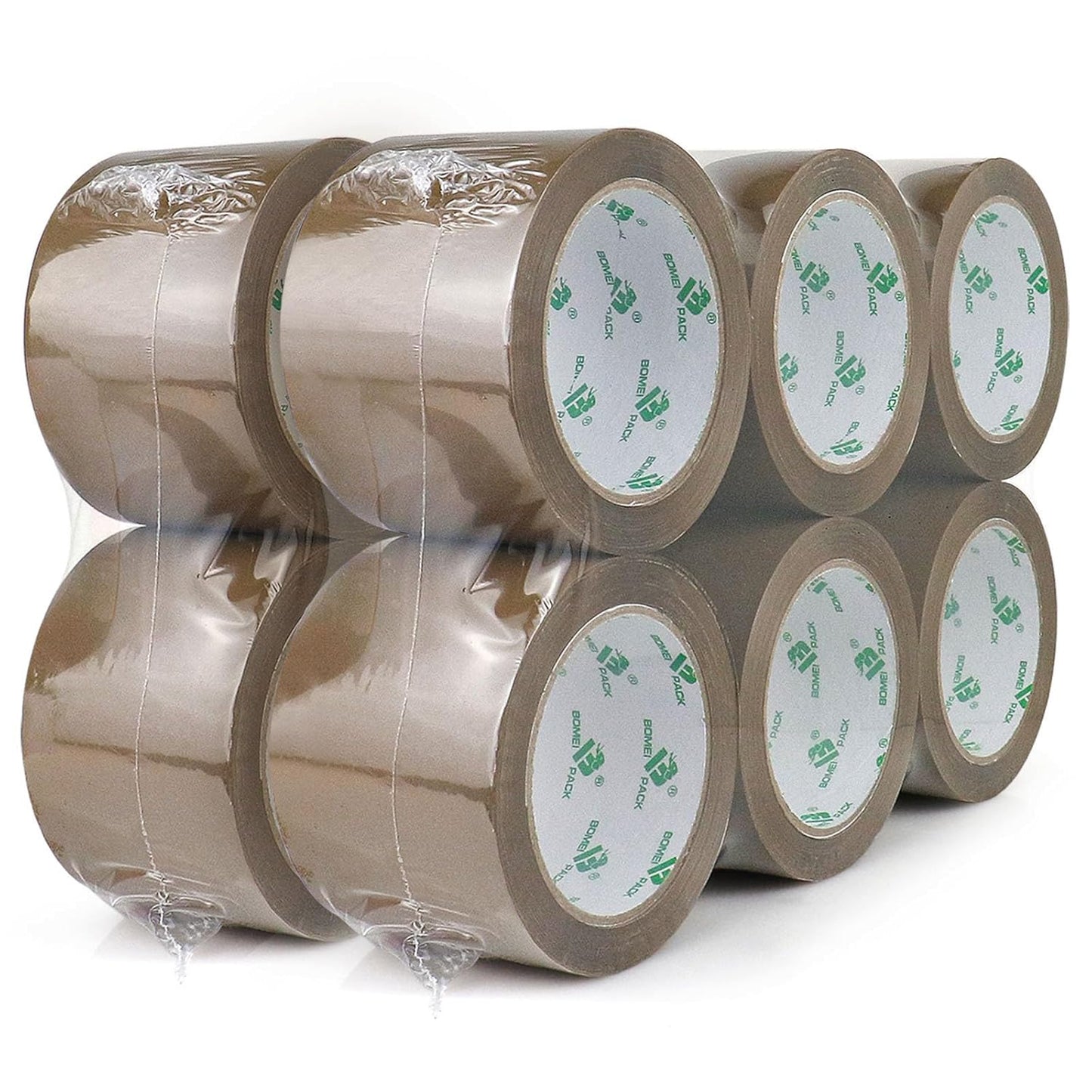 BOMEI PACK Heavy Duty Brown Packing Tape 3 Inch Wide Rolls