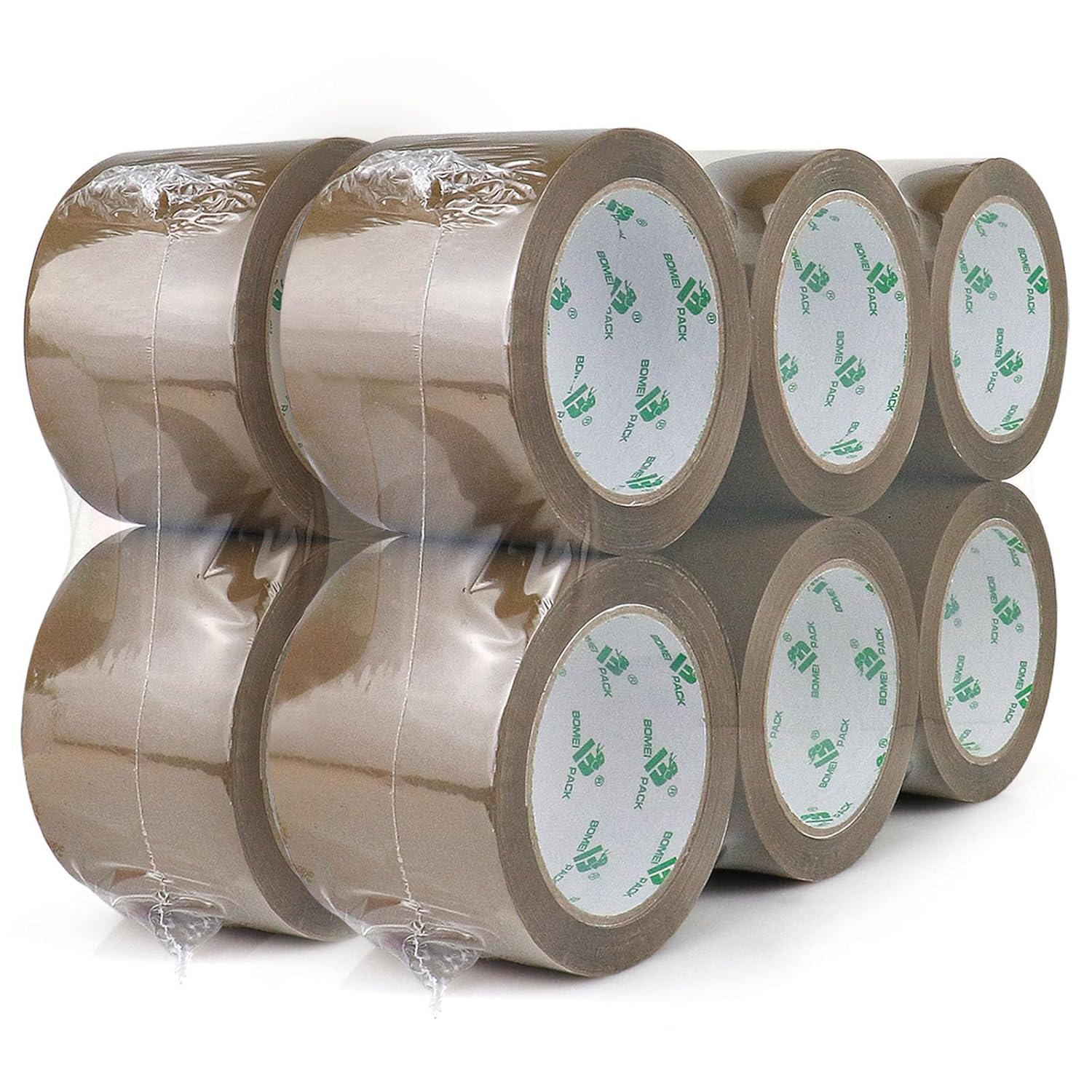 BOMEI PACK Heavy Duty Brown Packing Tape 3 Inch Wide Rolls