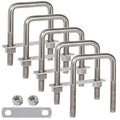 U Bolts 5 Pack 1/2 in x 3-1/16 in x 4-5/16 in Square U-Bolts - Durable
