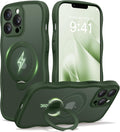 iPhone 13 Pro Max Case with 360 Spin Magnetic Stand - Dark Green