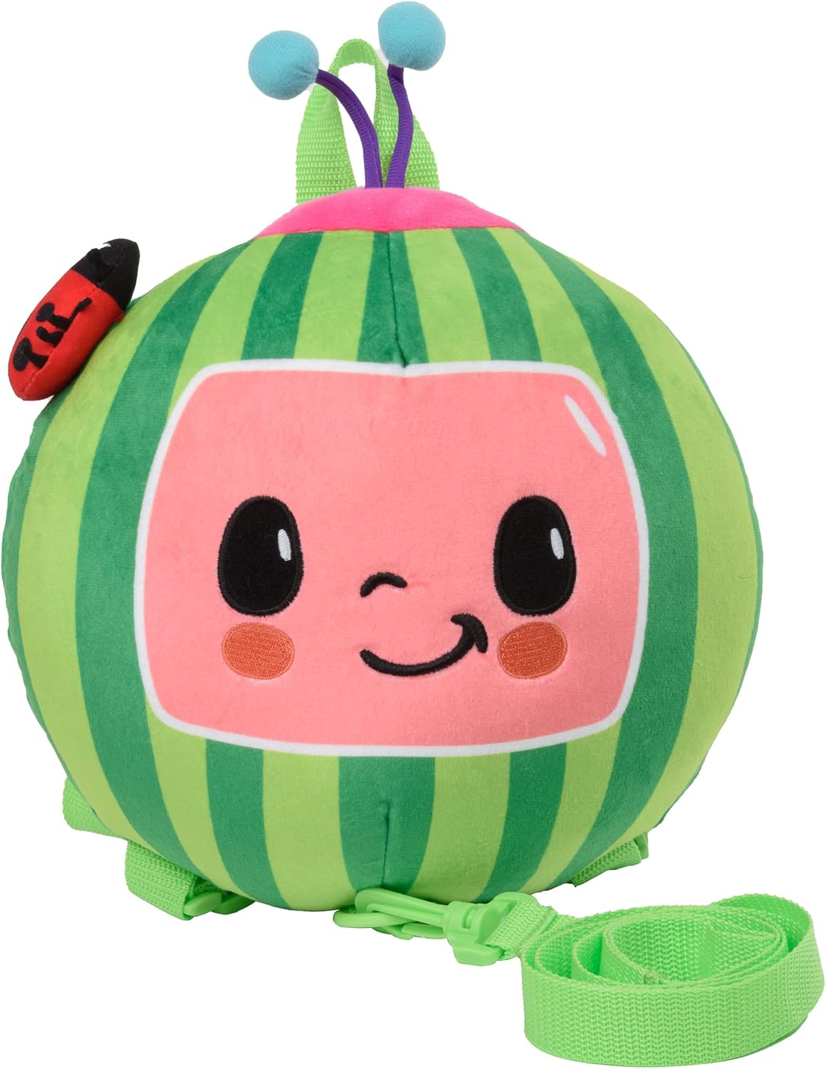 Cocomelon Plush Watermelon Toddler Backpack with Safety Leash