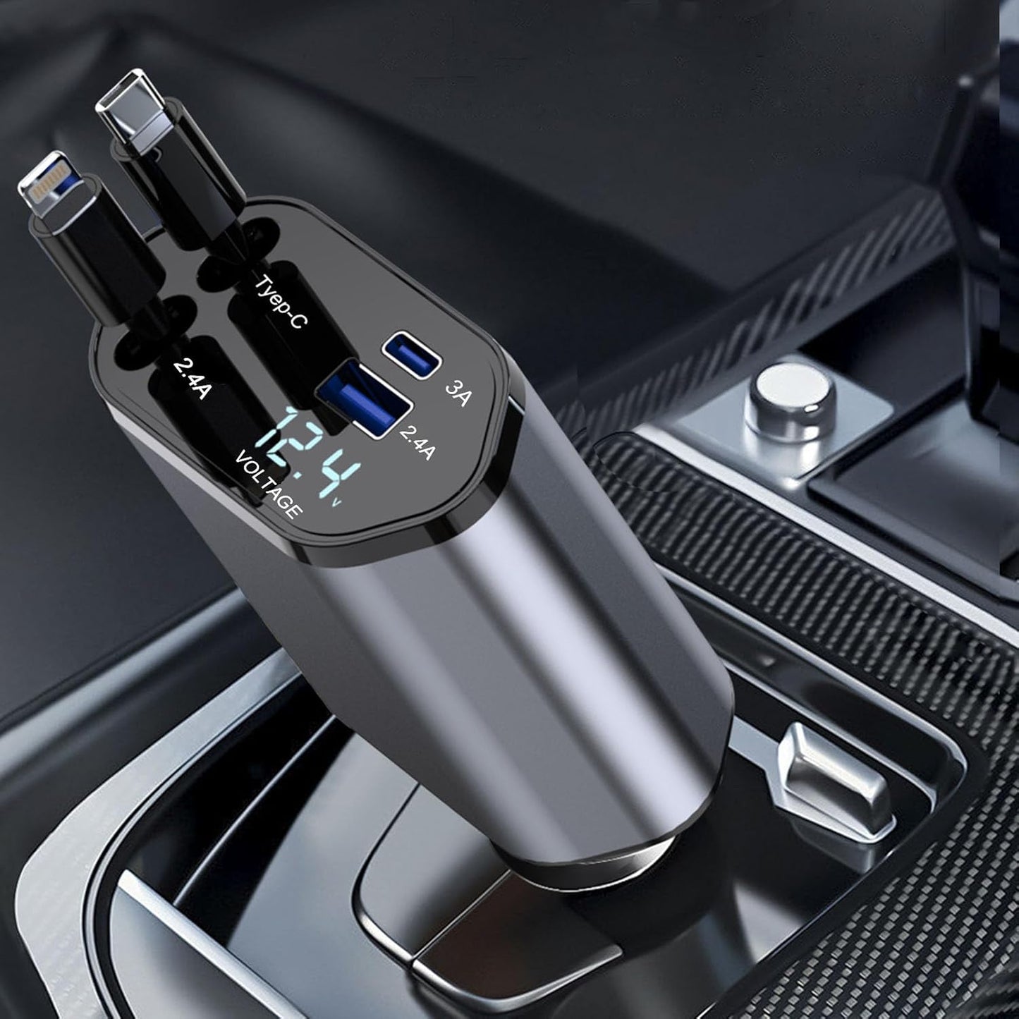Fast 100W 4-in-1 Car Charger for iPhone & Galaxy by Crazytree
