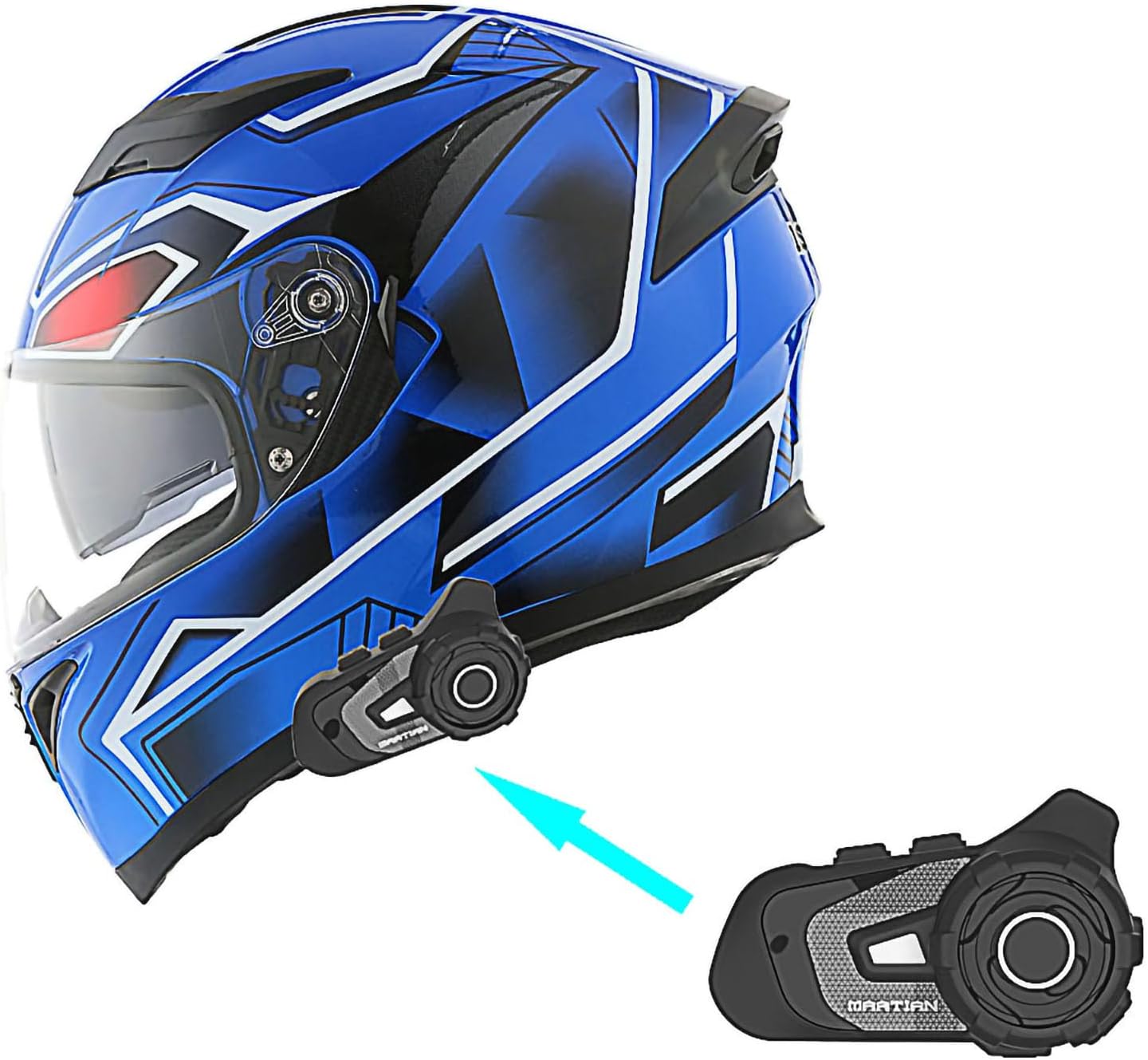 1Storm Motorcycle Full Face Helmet with Bluetooth Headset Bundle