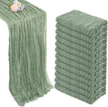 Sage Green Cheesecloth Table Runner 35 x 120 in 12 Pack - Rustic