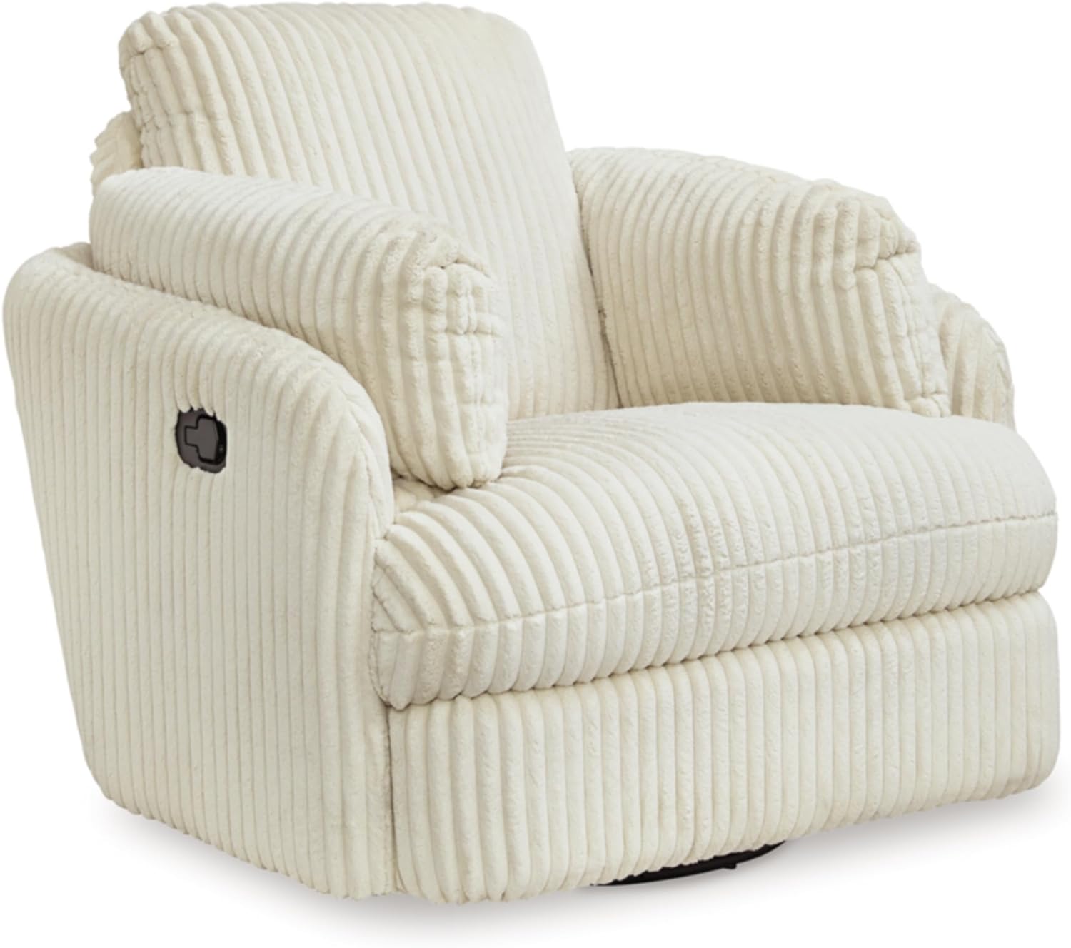 Contemporary Swivel Glider w/ Storage, White