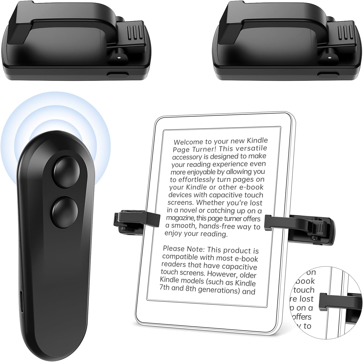 First No Text Blocking Remote Control Page Turner for Kindle