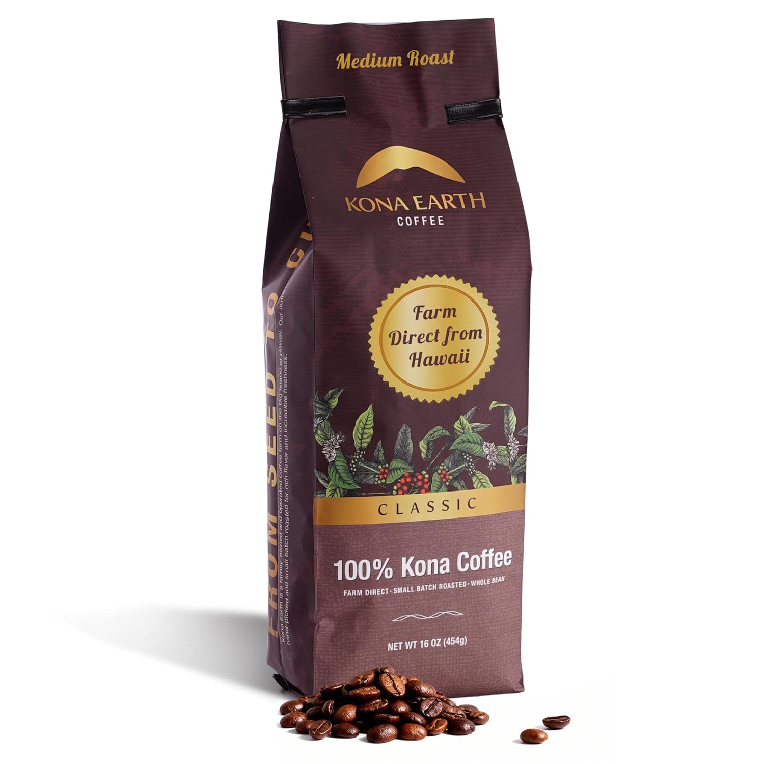 100% Kona Coffee Beans from Hawaii - Classic Medium Roast