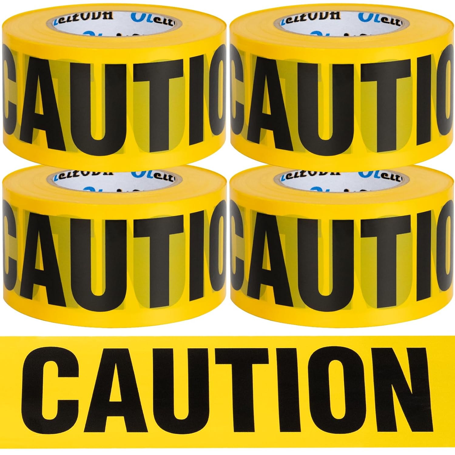 Yellow Caution Tape 4 Pack for Safety and Decoration Needs