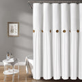 Farmhouse Chic Shower Curtain, Linen & Cotton Blend, Rustic Style