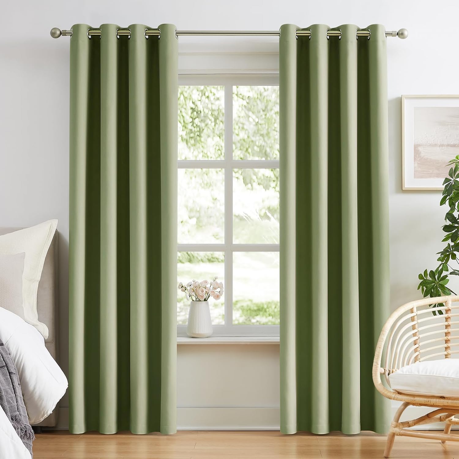 100% Blackout Sage Curtains: Ultimate Privacy & Comfort