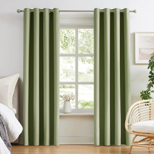 100% Blackout Sage Curtains: Ultimate Privacy & Comfort