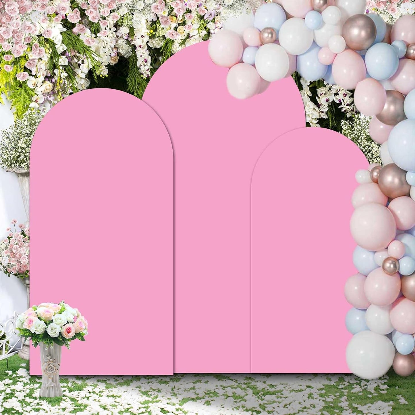 Wedding Arch Covers Stretchy Backdrop Fabric Set of 3 for Events