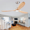 60in Wood Ceiling Fan with Light and Remote - Quiet DC Motor