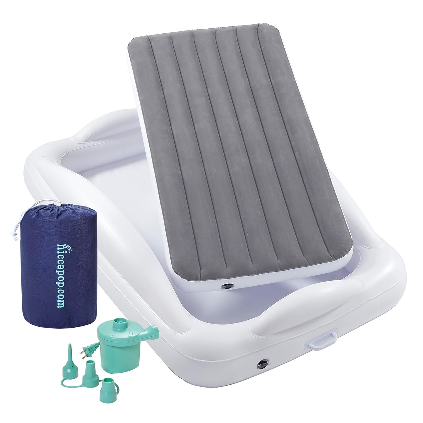 Portable Toddler Bed with Safety Bumpers - Grey
