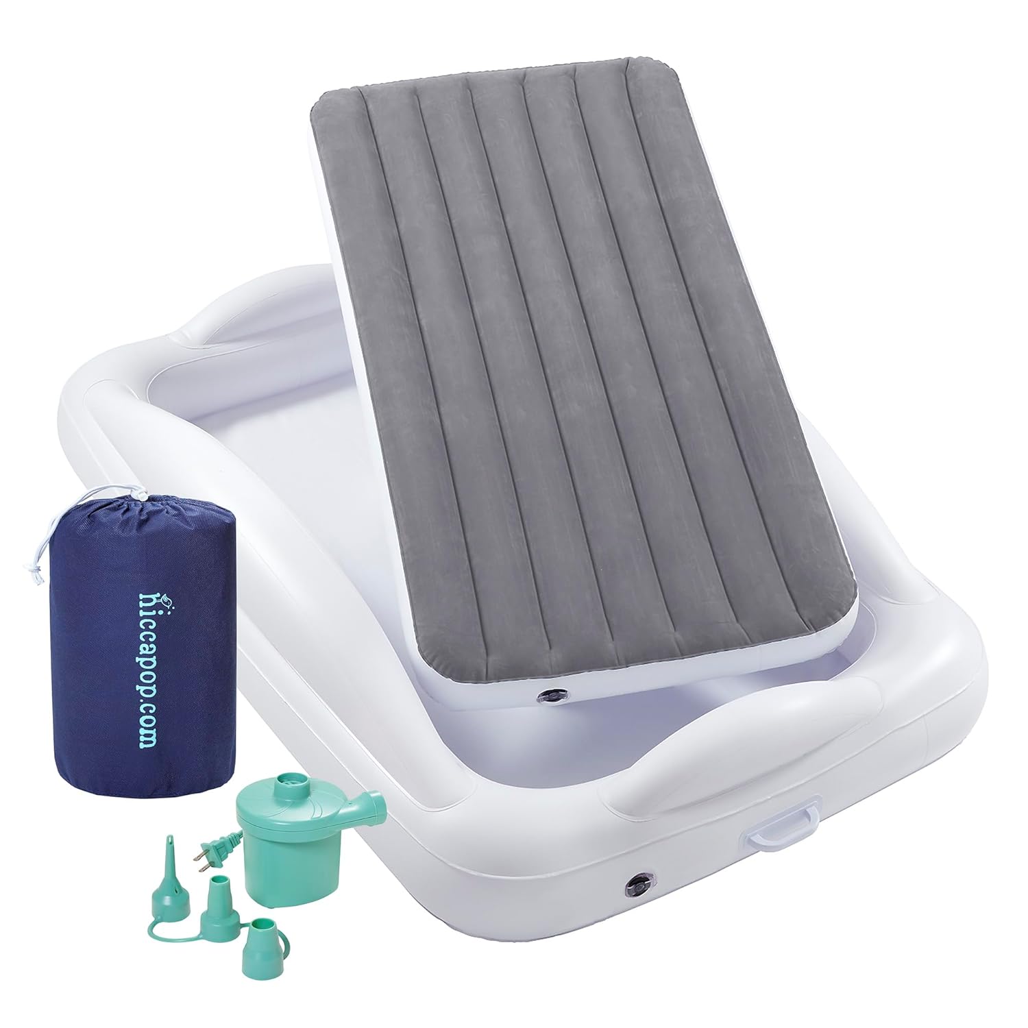 Portable Toddler Bed with Safety Bumpers - Grey